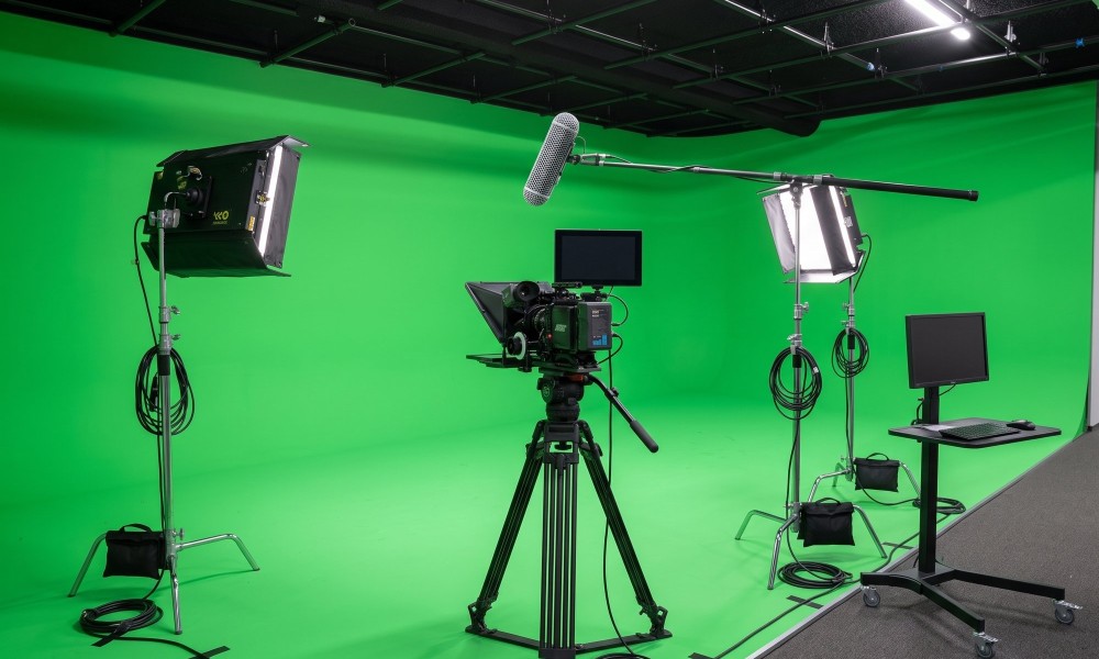 Studio met groot greenscreen in ruimte 4A