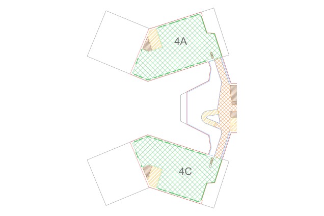 Plattegrond van ruimte 4A en 4C